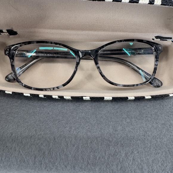 Karen Kane Petites Night Owl Eyeglasses Frames Marble 49-16-145 Zebra Case - Picture 12 of 12